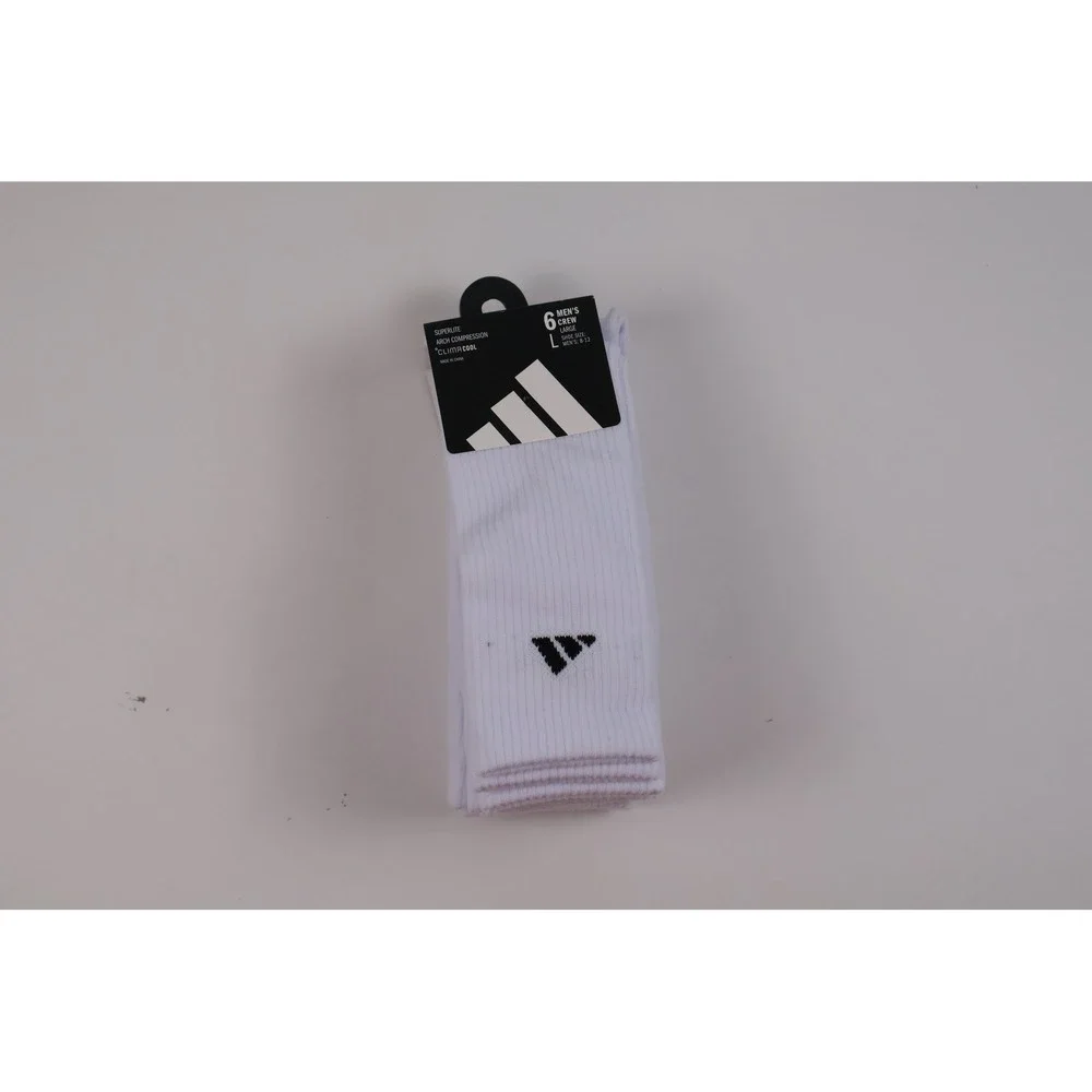 Adidas Crew Socks Superlite Climacool 6 Pair White Large NWT